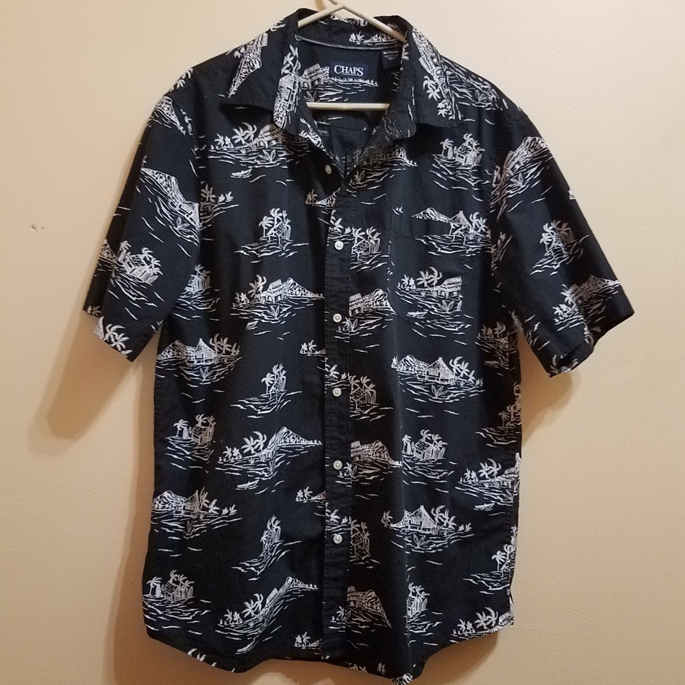 Chaps Button Down Summer Print Shirt